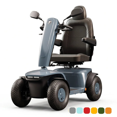 Scooter eléctrico premium Sync de Vermeiren con asiento giratorio para facilitar el acceso y la salida del scooter dortomedical