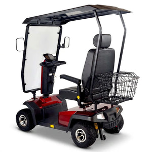 Vista trasera del scooter eléctrico todoterreno con soporte para el móvil que mejora la comodidad durante la conducción dortomedical
