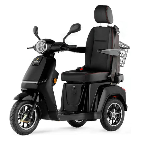 Scooter para movilidad reducida con chasis bajo que facilita el acceso sin levantar el pie de Dortomedical