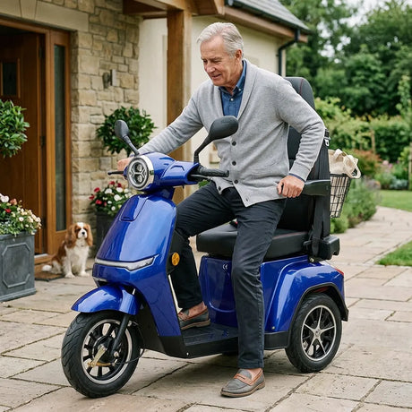 Scooter para movilidad reducida con freno de mano para una detención rápida y precisa de Dortomedical