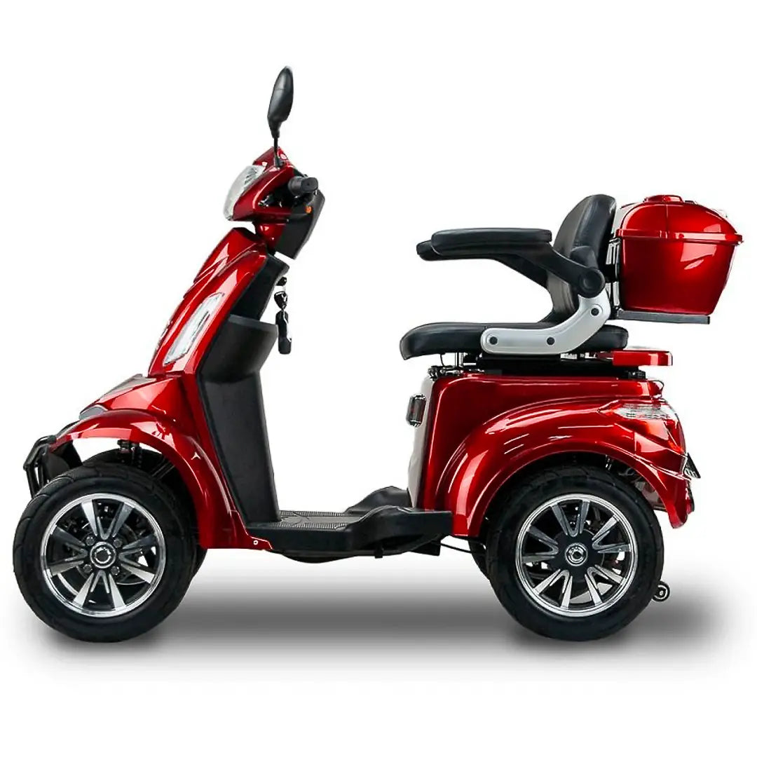 Vista en detalle de las ruedas antipinchazos tubeless del scooter de movilidad reducida Faster Neo, diseñadas para una conducción segura en ciudad y terrenos irregulares dortomedical