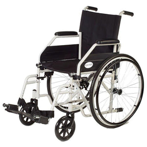 Silla de ruedas autopropulsable con sistema quick release de extracción de ruedas grandes y chasis de acero resistente plegable dortomedical