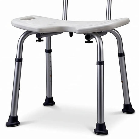 Asiento de la silla de baño y ducha con estructura de aluminio que resiste hasta 136 kg de peso dortomedical