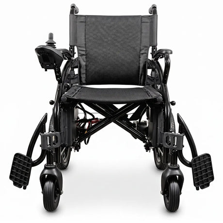 Silla de ruedas eléctrica SIRA con reposabrazos abatibles para facilitar el acceso dortomedical