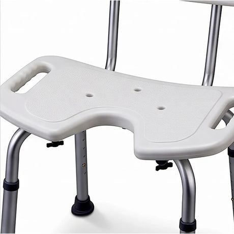 Silla de ducha con agujeros de desagüe que ofrece una mayor higiene dortomedical