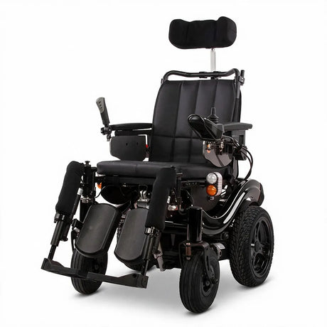Modelo en color negro de la silla eléctrica basculante hasta 18 grados Calabria 5 para mejorar la distribución de los apoyos dortomedical