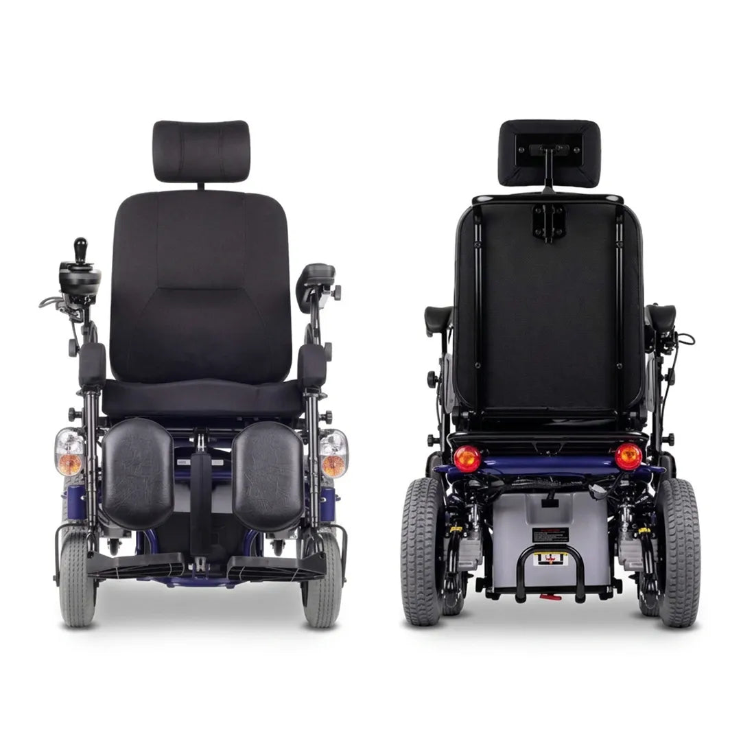 Vista delantera y trasera de la silla eléctrica reclinable hasta 150 grados para facilitar el descanso dortomedical