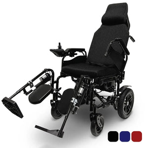 Silla de ruedas eléctrica X-9 con reclinación independiente de respaldo y reposapiés para ofrecer confort personalizado dortomedical
