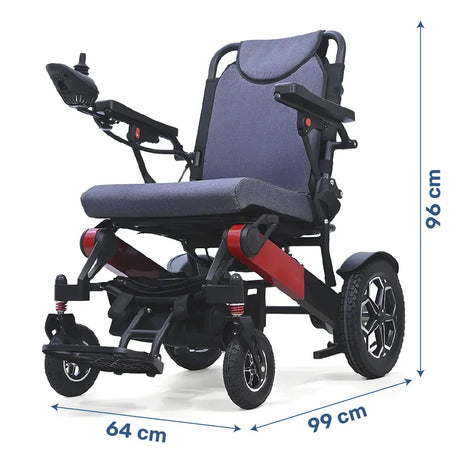 Medidas de la silla para movilidad reducida con motor de 500w de potencia para pendientes dortomedical