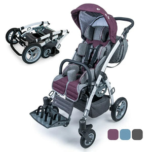 Silla ortopédica infantil testada para uso en vehículos adaptados Grizzly segura dortomedical