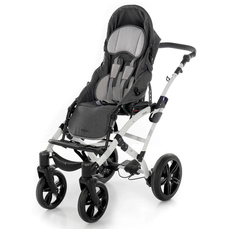 Silla PCI infantil basculante con sistema de apoyo postural para mejorar la comodidad y estabilidad del niño durante el paseo dortomedical