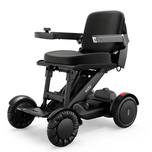 Silla de ruedas eléctrica XSTO M4 con asiento regulable en altura para interactuar cara a cara dortomedical