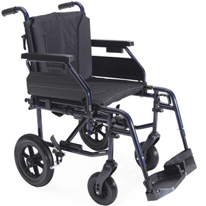 Silla de aluminio con reposabrazos suaves y abatibles de largo ajustable; ideales para acercarse a escritorios y facilitar transferencias laterales dortomedical