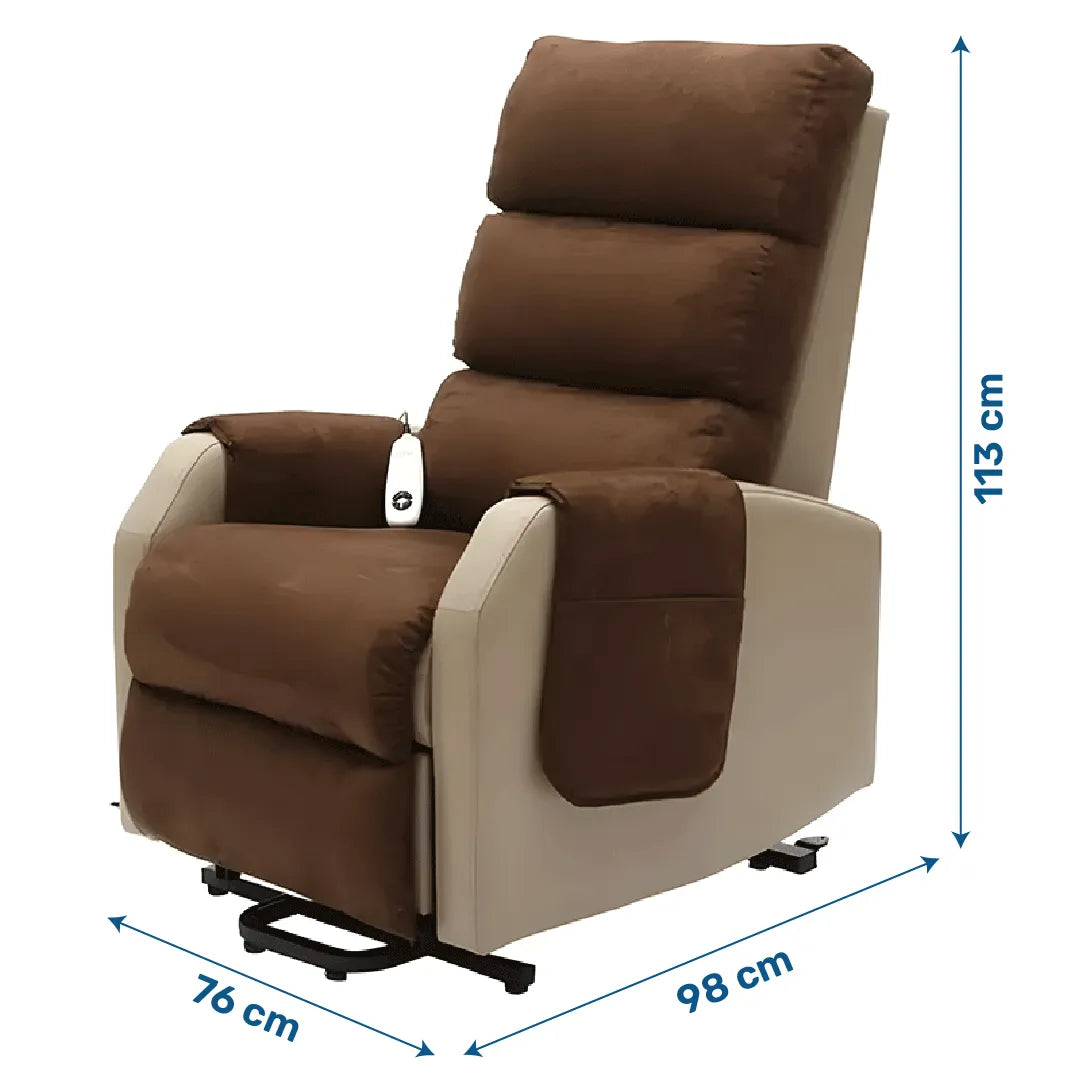 Sillón relax en color marrón y beige de diseño ergonómico para el salón dortomedical