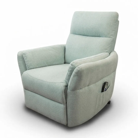 Sillón relax con ruedas traseras integradas para facilitar su transporte y ubicación en el hogar de Dortomedical.