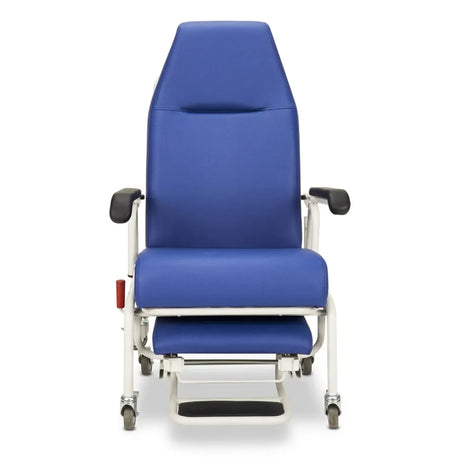 Vista frontal del sillón de tratamiento ergonómico que optimiza la postura del paciente en reposos largos dortomedical