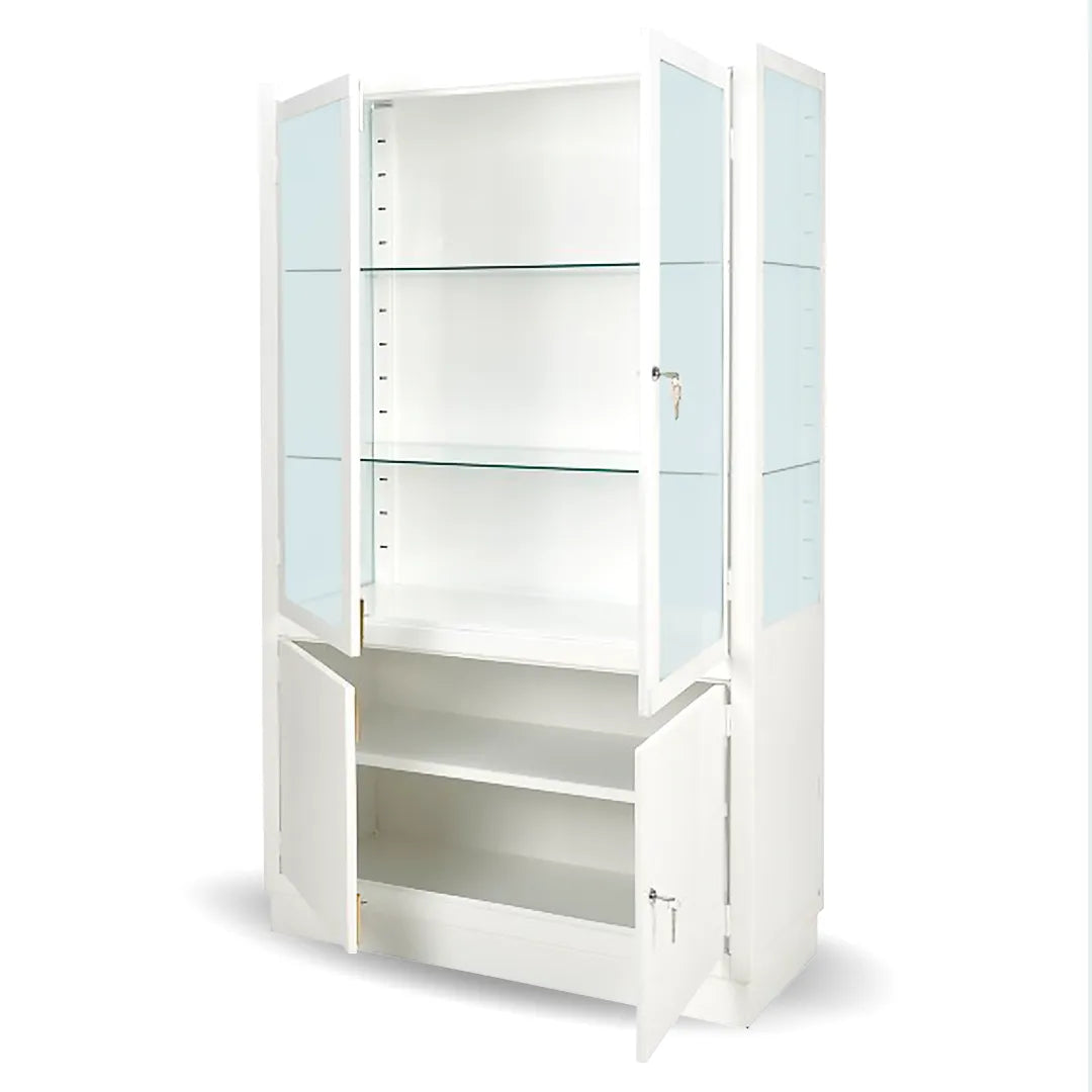Vitrina clínica con puertas de acero con cerradura para mayor seguridad dortomedical
