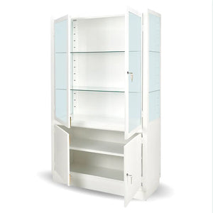 Vitrina clínica con puertas de acero con cerradura para mayor seguridad dortomedical