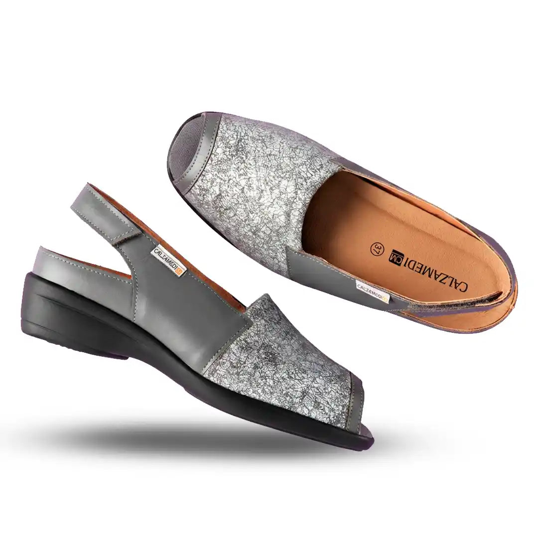 Sapatos de biqueira aberta para mulher Calzamedi